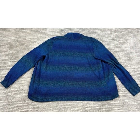 Ruby Rd Favorites Sweater Womens XL Blue Long Sleeve Open Front Acrylic Cardigan - Picture 7 of 12